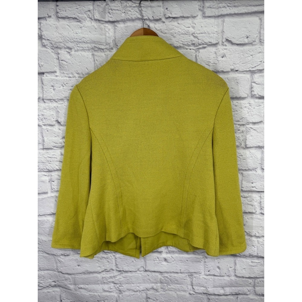 St John Sweater Blazer Women's Size 10 Lime Green Knit Single Button Old Money - Picture 7 of 13